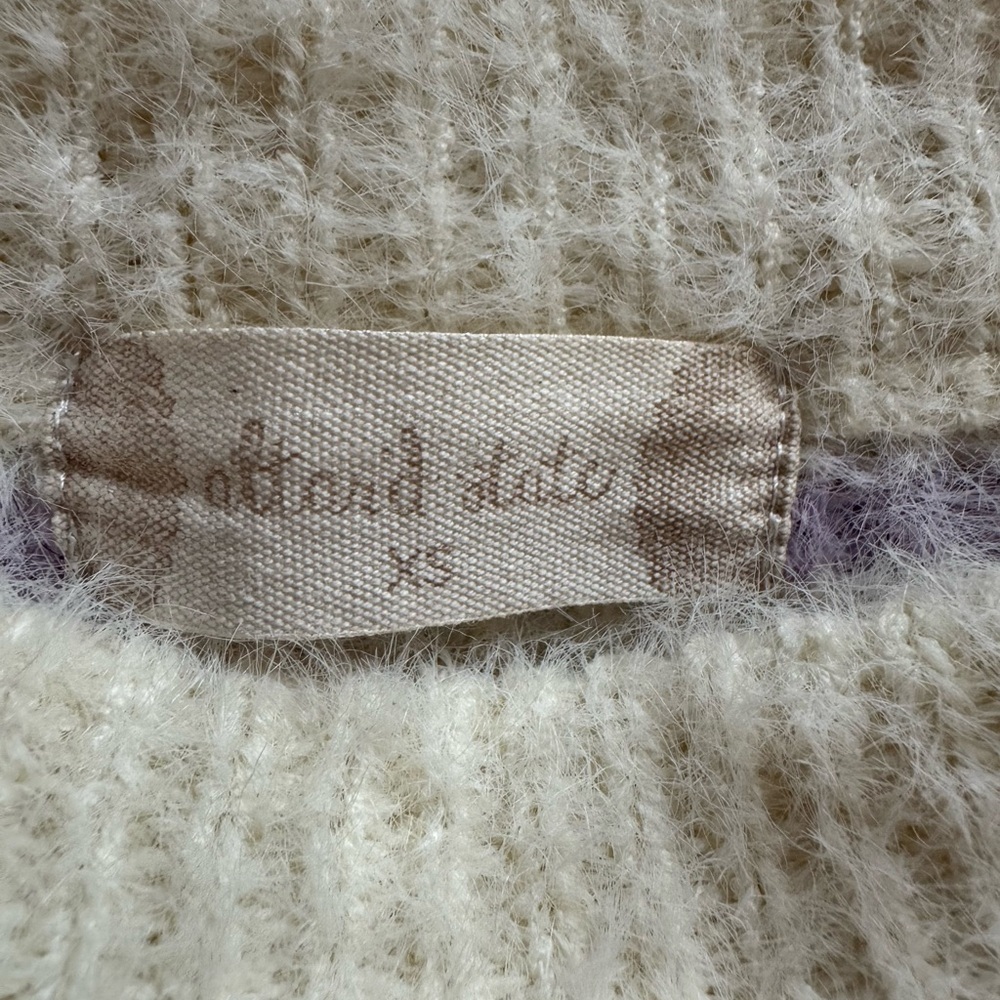 Striped Purple and Cream Sweater - Picture 3 of 3